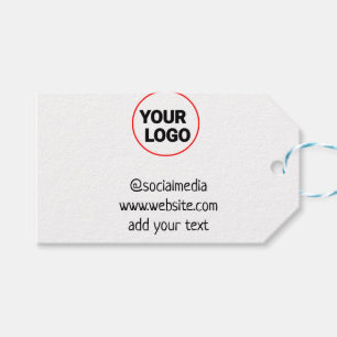 simple minimal custom add your logo address websit gift tags