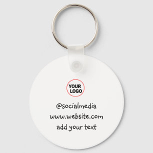 simple minimal custom add your logo address websit keychain