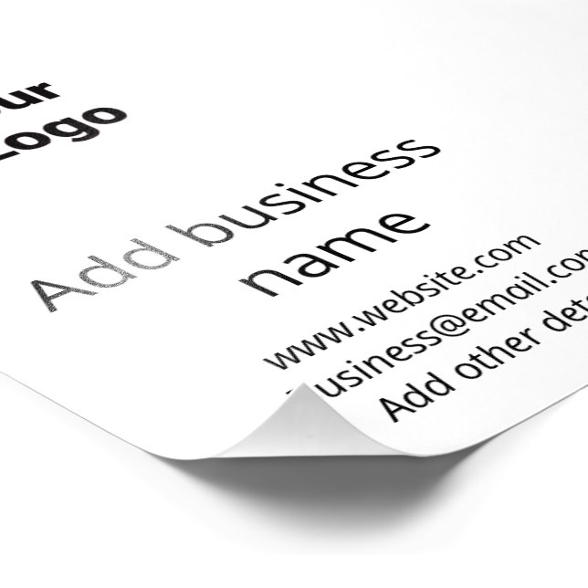 simple minimal custom add your logo address websit photo print (Corner)