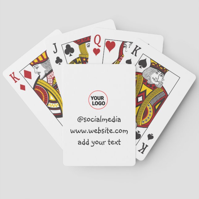 simple minimal custom add your logo address websit playing cards (Back)