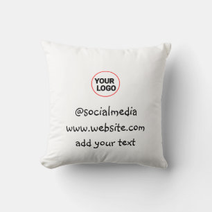 simple minimal custom add your logo address websit throw pillow
