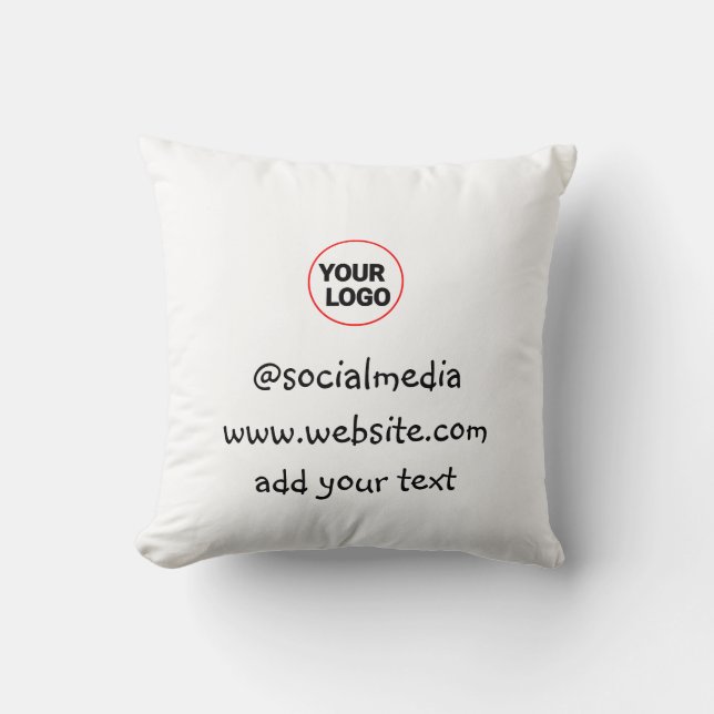 simple minimal custom add your logo address websit throw pillow (Front)
