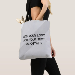 simple minimal custom add your logo address websit tote bag