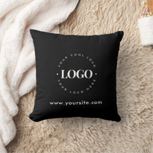 Simple Minimal Custom Logo & Text Business Company Throw Pillow