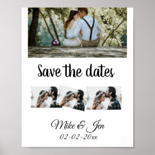 simple minimal custom save the date photo add name poster