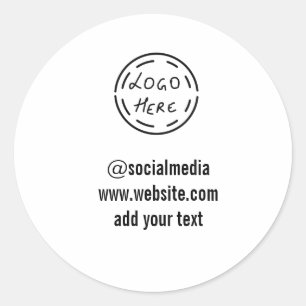 simple minimal custom watercolor add logo website classic round sticker