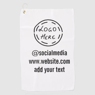 simple minimal custom watercolor add logo website golf towel