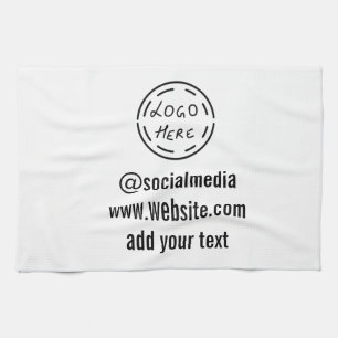 simple minimal custom watercolor add logo website kitchen towel