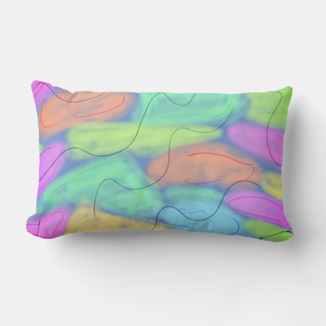 simple minimal custom watercolor add logo website  lumbar pillow (Front)
