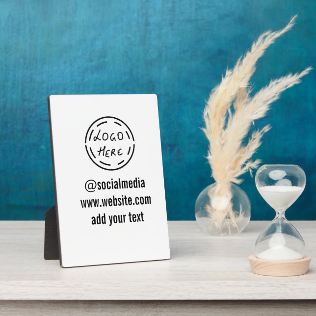 simple minimal custom watercolor add logo website  plaque (Side)