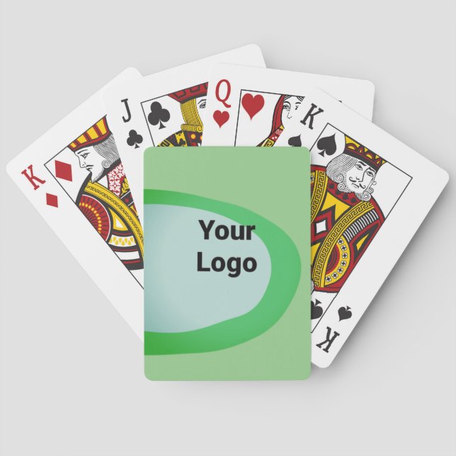simple minimal custom watercolor add logo website  playing cards (Back)