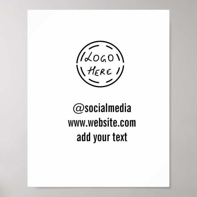 simple minimal custom watercolor add logo website  poster (Front)