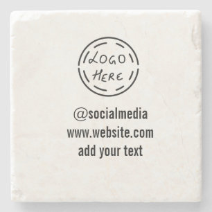 simple minimal custom watercolor add logo website  stone coaster