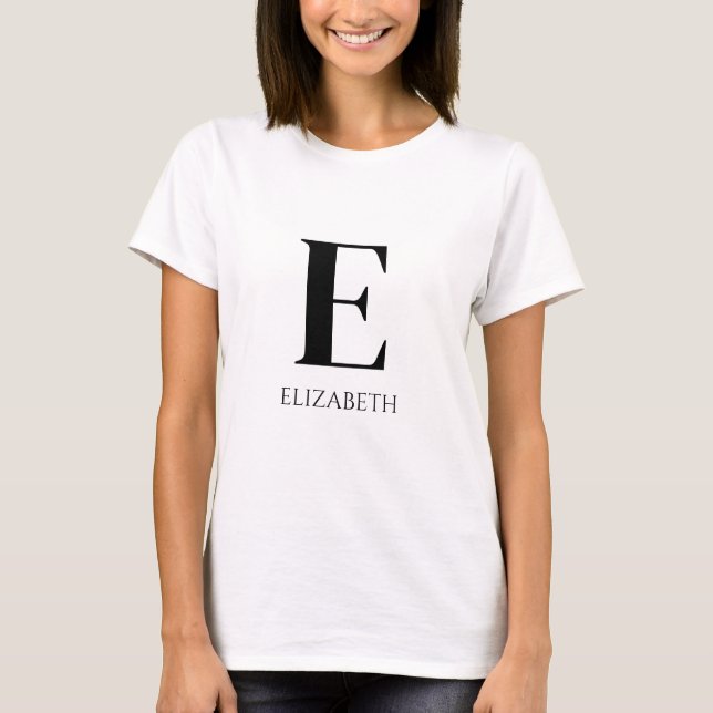 simple minimal customizable name initial women's T-Shirt (Front)