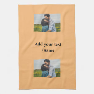 simple minimal customized name monogram couple kitchen towel
