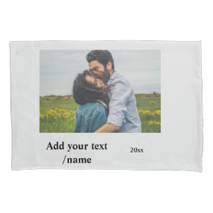 simple minimal customized name monogram couple t pillowcase