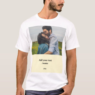 simple minimal customized name monogram couple T-Shirt