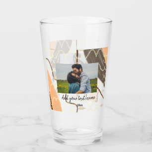 simple minimal customized name monogram couple  th glass