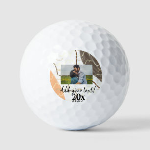simple minimal customized name monogram couple  th golf balls