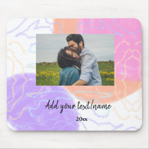 simple minimal customized name monogram couple th mouse pad