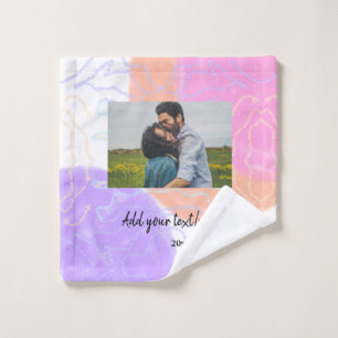 simple minimal customized name monogram couple th wash cloth