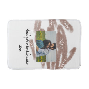 simple minimal customized name monogram text throw bath mat