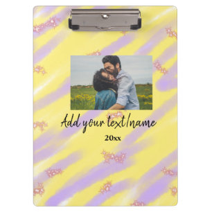 simple minimal customized name monogram text throw clipboard