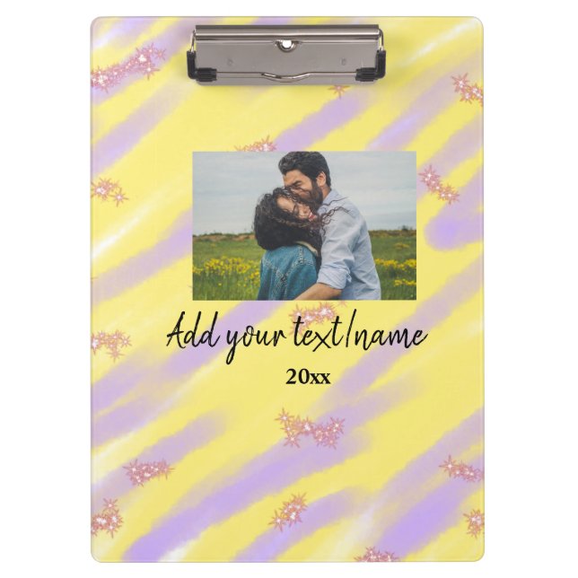 simple minimal customized name monogram text throw clipboard (Front)