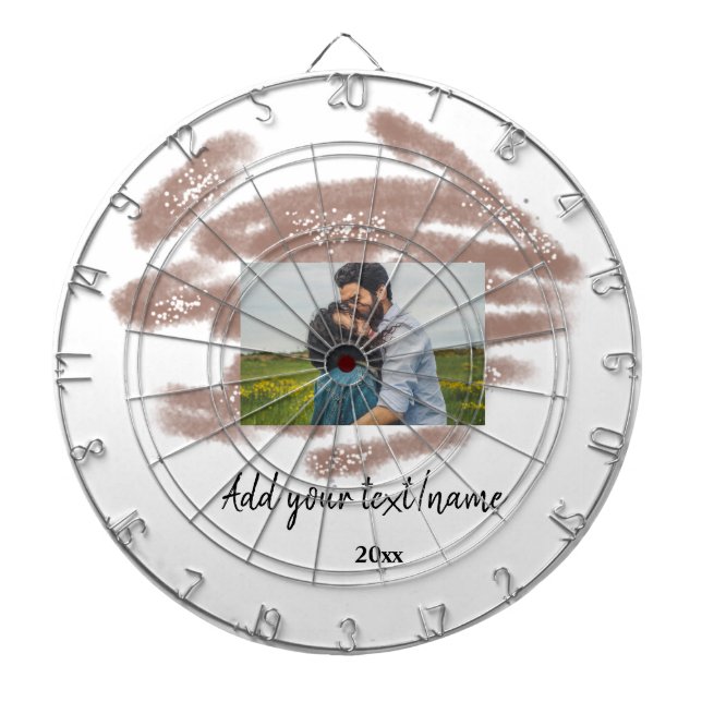 simple minimal customized name monogram text throw dartboard (Front)