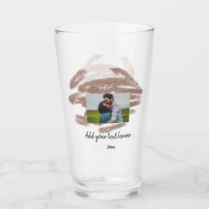 simple minimal customized name monogram text throw glass