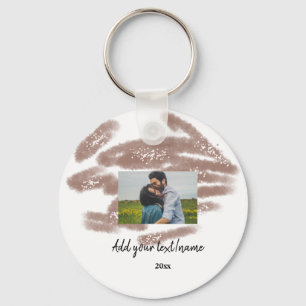simple minimal customized name monogram text throw keychain