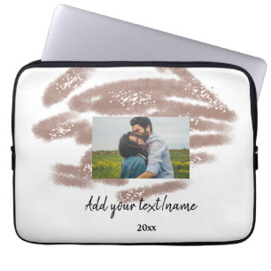 simple minimal customized name monogram text throw laptop sleeve