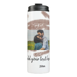 simple minimal customized name monogram text throw thermal tumbler