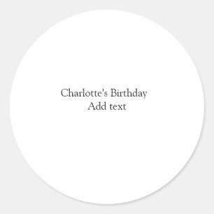 Simple minimal cute baby kids Add QR birthday Classic Round Sticker