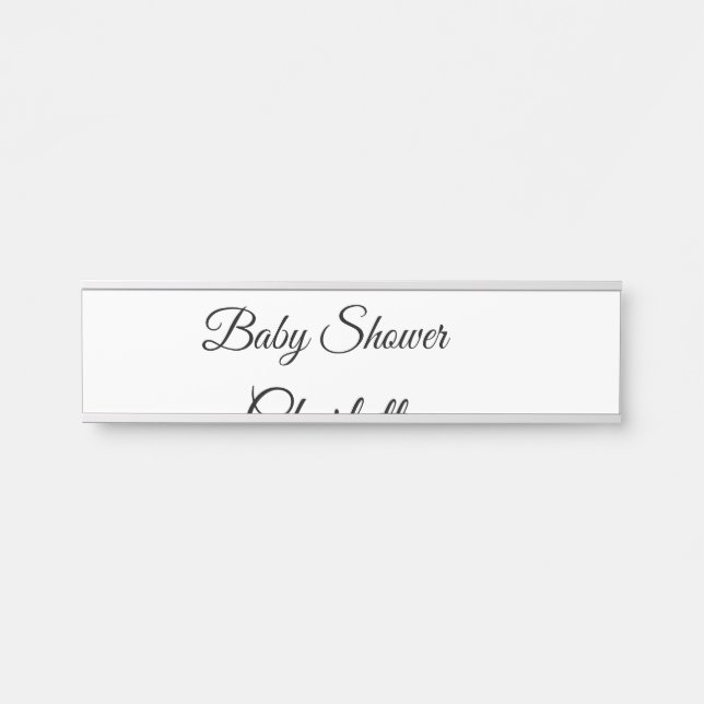 SIMPLE MINIMAL.CUTIE ADD NAME BABY baby shower Thr Door Sign (Front)