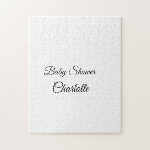 SIMPLE MINIMAL.CUTIE ADD NAME BABY baby shower Thr Jigsaw Puzzle