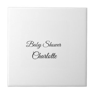 SIMPLE MINIMAL.CUTIE ADD NAME BABY baby shower Thr Tile