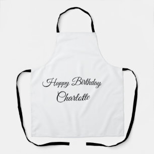 SIMPLE MINIMAL.CUTIE ADD NAME BABY happy birthday Apron