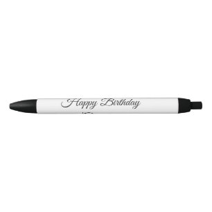 SIMPLE MINIMAL.CUTIE ADD NAME BABY happy birthday  Black Ink Pen