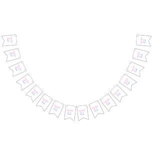 SIMPLE MINIMAL.CUTIE ADD NAME BABY happy birthday  Bunting Flags