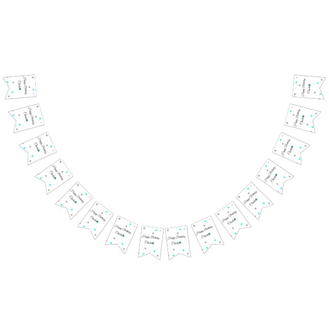 SIMPLE MINIMAL.CUTIE ADD NAME BABY happy birthday  Bunting Flags (All)