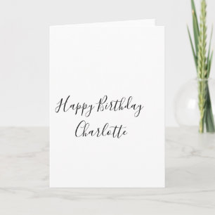 SIMPLE MINIMAL.CUTIE ADD NAME BABY happy birthday Card