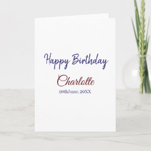 SIMPLE MINIMAL.CUTIE ADD NAME BABY happy birthday Card