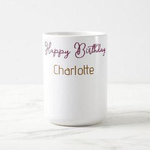 SIMPLE MINIMAL.CUTIE ADD NAME BABY happy birthday Coffee Mug