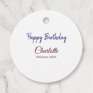 SIMPLE MINIMAL.CUTIE ADD NAME BABY happy birthday  Favour Tags