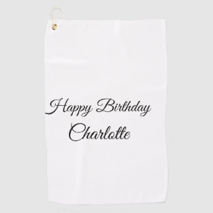 SIMPLE MINIMAL.CUTIE ADD NAME BABY happy birthday Golf Towel