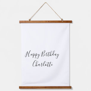 SIMPLE MINIMAL.CUTIE ADD NAME BABY happy birthday  Hanging Tapestry
