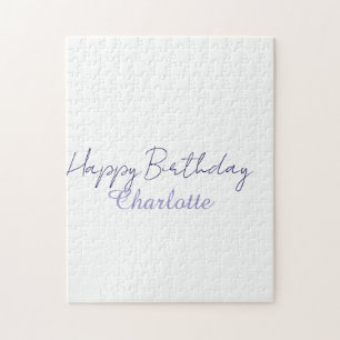 SIMPLE MINIMAL.CUTIE ADD NAME BABY happy birthday Jigsaw Puzzle