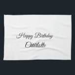 SIMPLE MINIMAL.CUTIE ADD NAME BABY happy birthday  Kitchen Towel<br><div class="desc">Design</div>