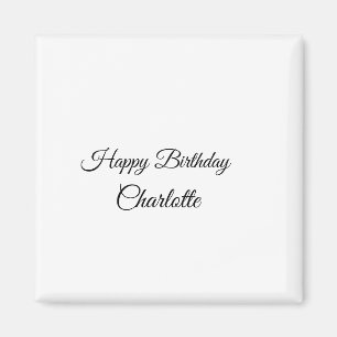 SIMPLE MINIMAL.CUTIE ADD NAME BABY happy birthday  Magnet